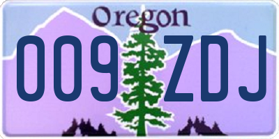 OR license plate 009ZDJ