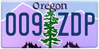 OR license plate 009ZDP