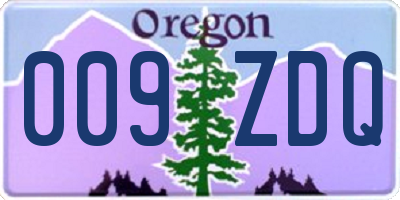 OR license plate 009ZDQ