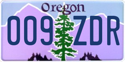OR license plate 009ZDR