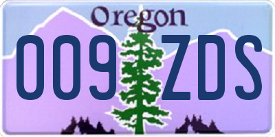 OR license plate 009ZDS