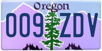 OR license plate 009ZDV