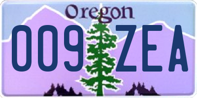 OR license plate 009ZEA