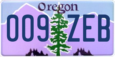 OR license plate 009ZEB