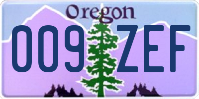 OR license plate 009ZEF
