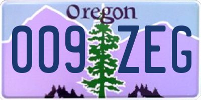 OR license plate 009ZEG