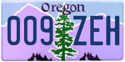 OR license plate 009ZEH