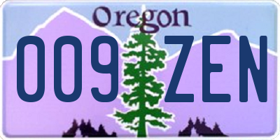 OR license plate 009ZEN