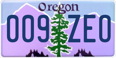 OR license plate 009ZEO