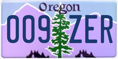 OR license plate 009ZER