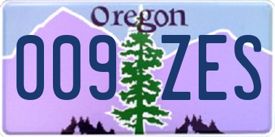 OR license plate 009ZES