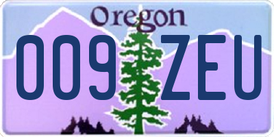 OR license plate 009ZEU