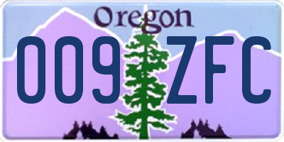 OR license plate 009ZFC