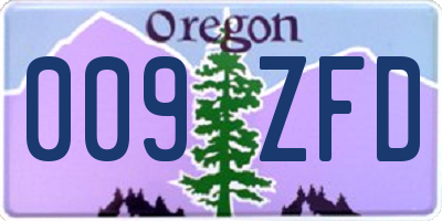 OR license plate 009ZFD