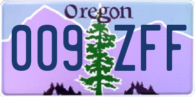 OR license plate 009ZFF