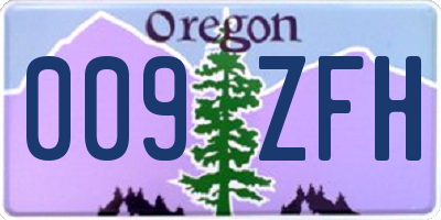 OR license plate 009ZFH