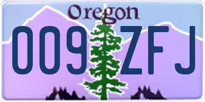 OR license plate 009ZFJ