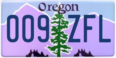 OR license plate 009ZFL