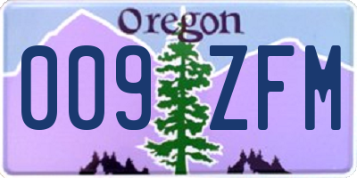 OR license plate 009ZFM