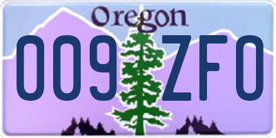 OR license plate 009ZFO