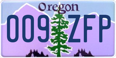 OR license plate 009ZFP