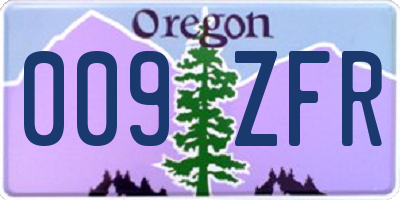 OR license plate 009ZFR