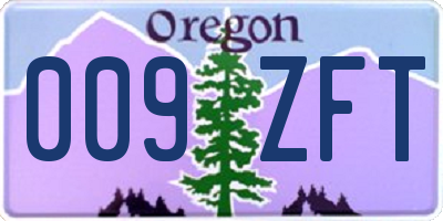 OR license plate 009ZFT