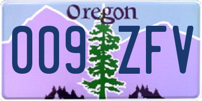 OR license plate 009ZFV