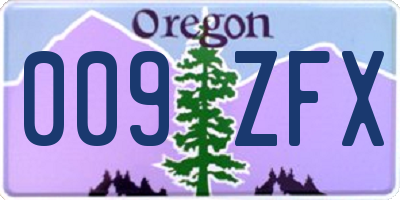 OR license plate 009ZFX