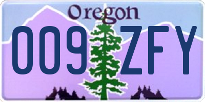 OR license plate 009ZFY
