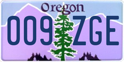 OR license plate 009ZGE