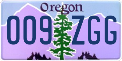 OR license plate 009ZGG