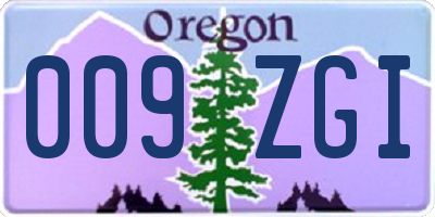 OR license plate 009ZGI