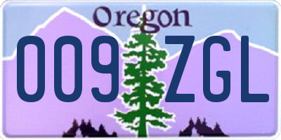OR license plate 009ZGL