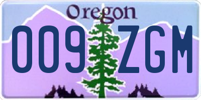 OR license plate 009ZGM