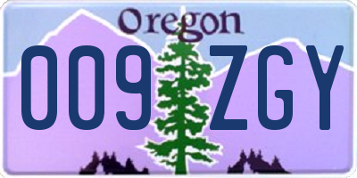 OR license plate 009ZGY