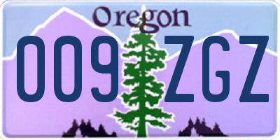 OR license plate 009ZGZ