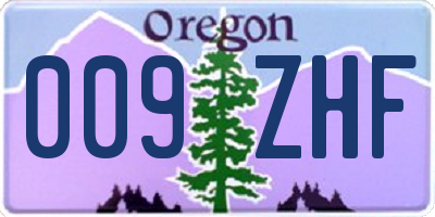OR license plate 009ZHF