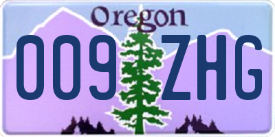 OR license plate 009ZHG