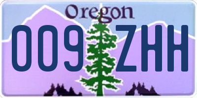 OR license plate 009ZHH