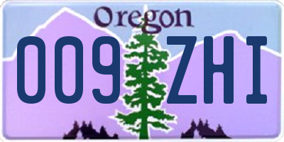 OR license plate 009ZHI