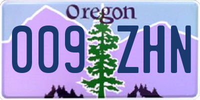 OR license plate 009ZHN