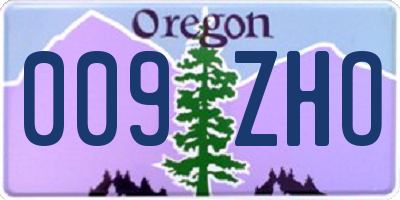 OR license plate 009ZHO