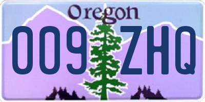 OR license plate 009ZHQ