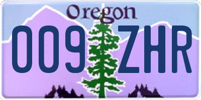 OR license plate 009ZHR