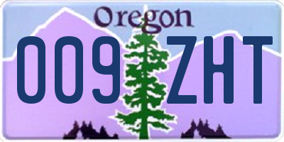 OR license plate 009ZHT