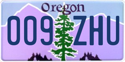 OR license plate 009ZHU