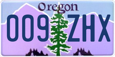 OR license plate 009ZHX