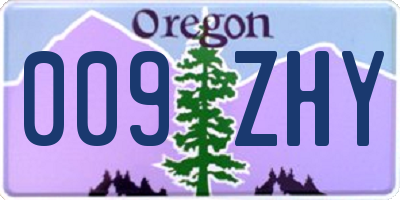OR license plate 009ZHY