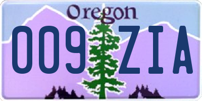 OR license plate 009ZIA